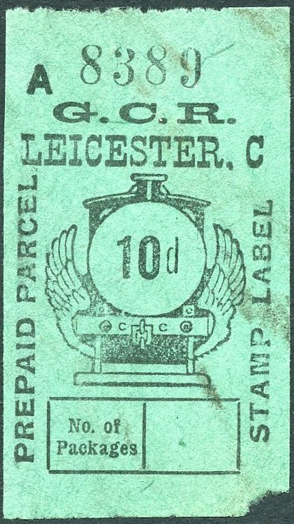 Great Central Railway Parcel Post Locomotive 10d on Green paper
