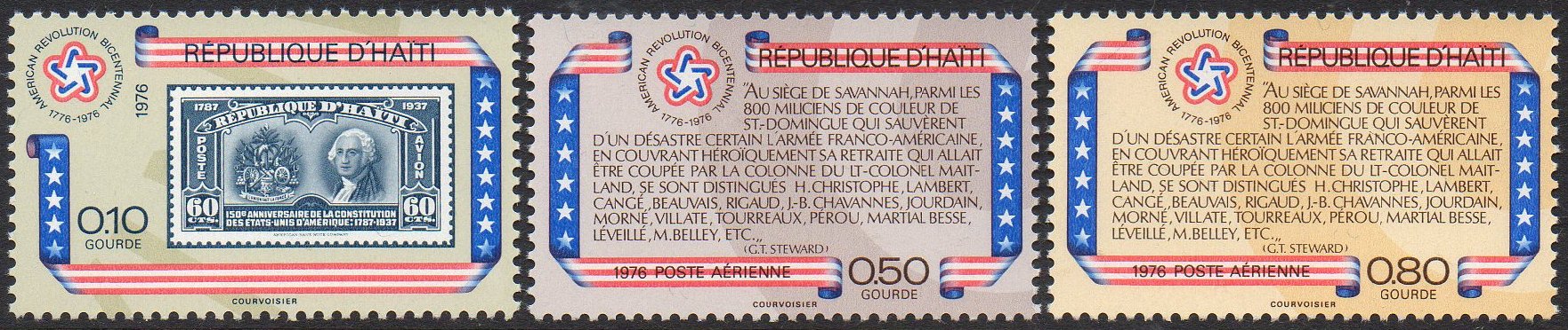 timbres-poste stamps Haiti 1976 issue Battle of Savannah, Georgia