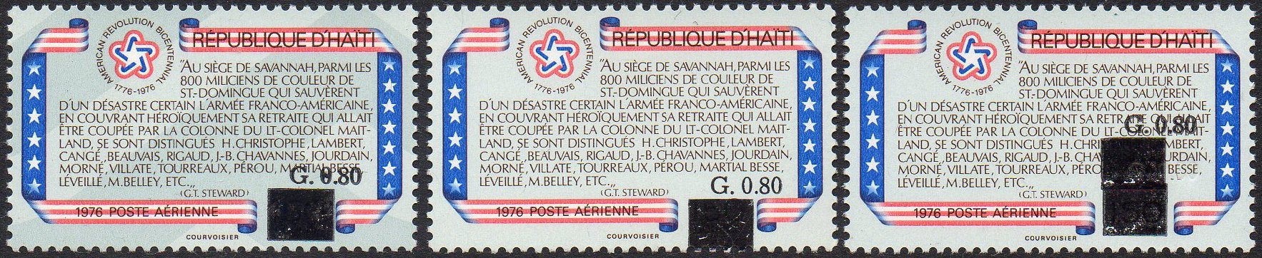 timbres-poste stamps Haiti 1976 issue Battle of Savannah, Georgia