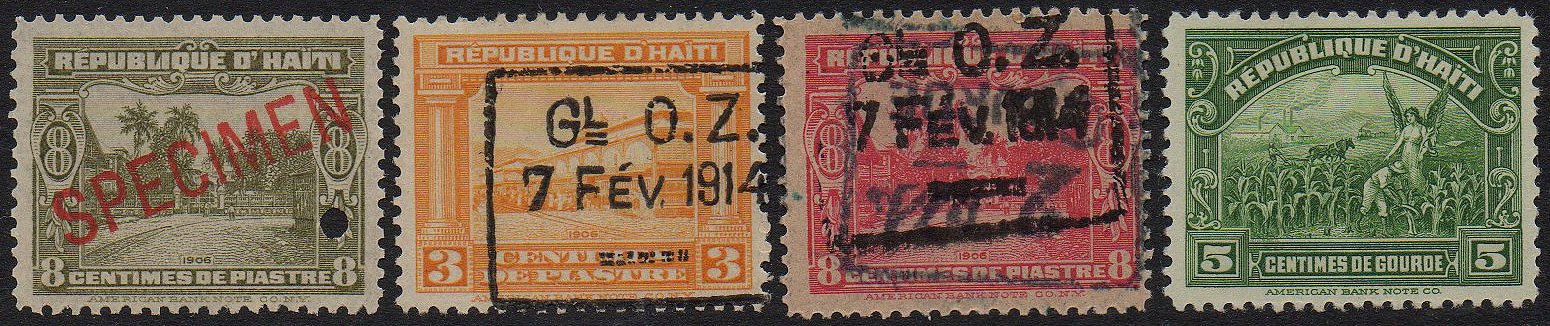 timbres-poste stamps Haiti American Occupation Rule Agriculture Railway 1920