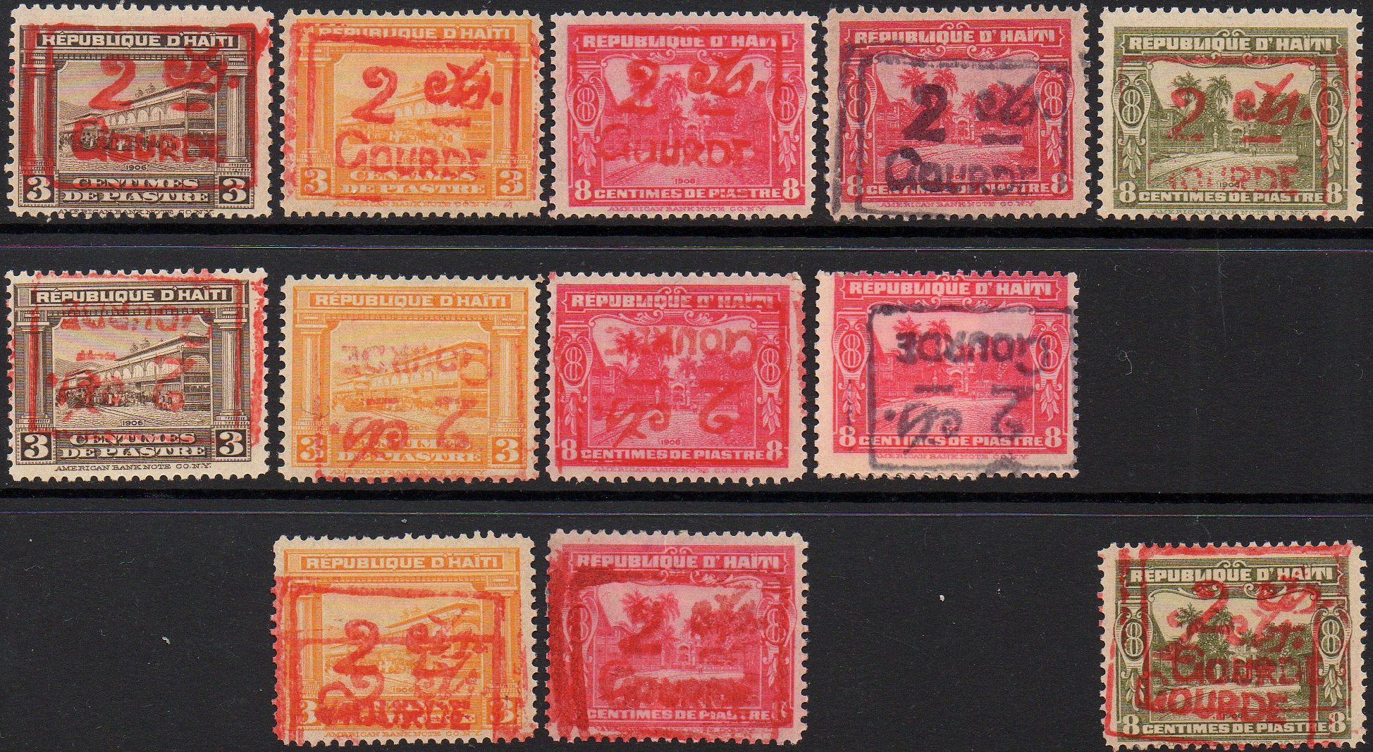 timbres-poste stamps Haiti American Occupation Rule 1917-19