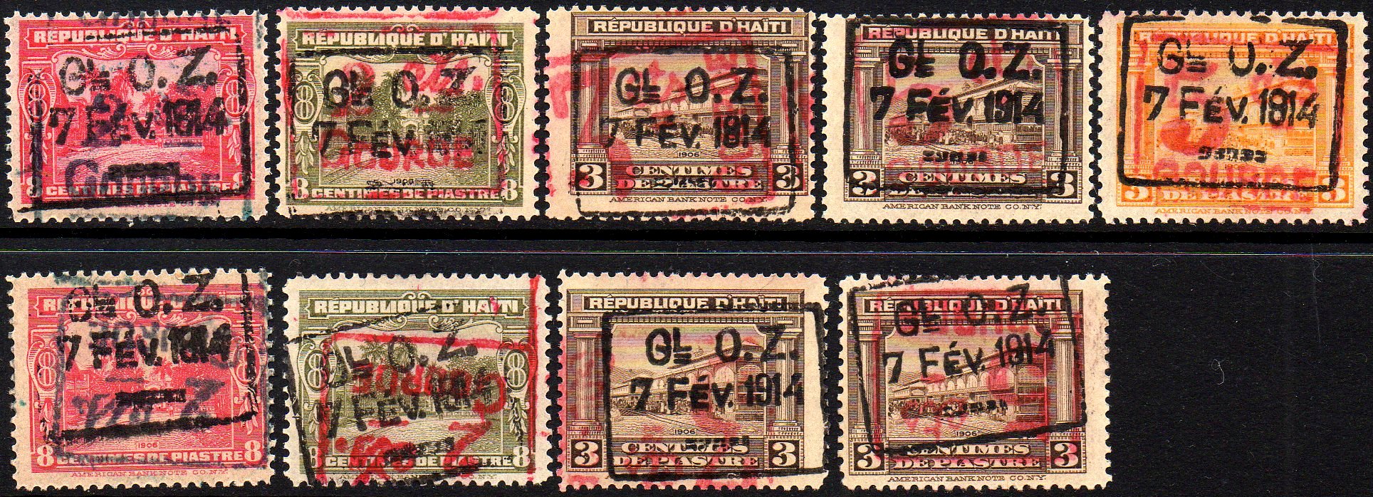 timbres-poste stamps Haiti American Occupation Rule 1919/20