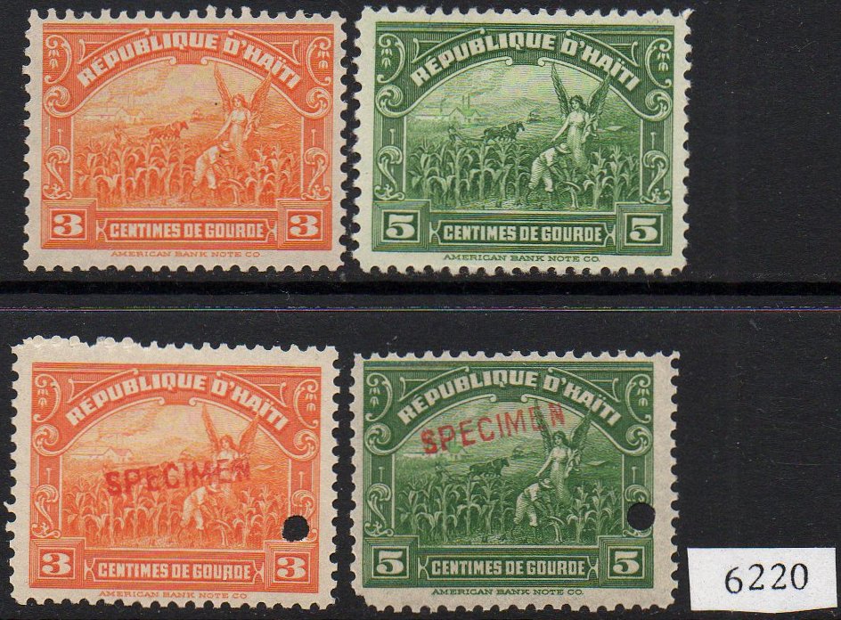 timbres-poste stamps Haiti American Occupation Rule Agriculture Railway 1920