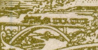 Turkey Treasury Tax revenue stamps of 1923, steam train on viaduct -locomotive detail