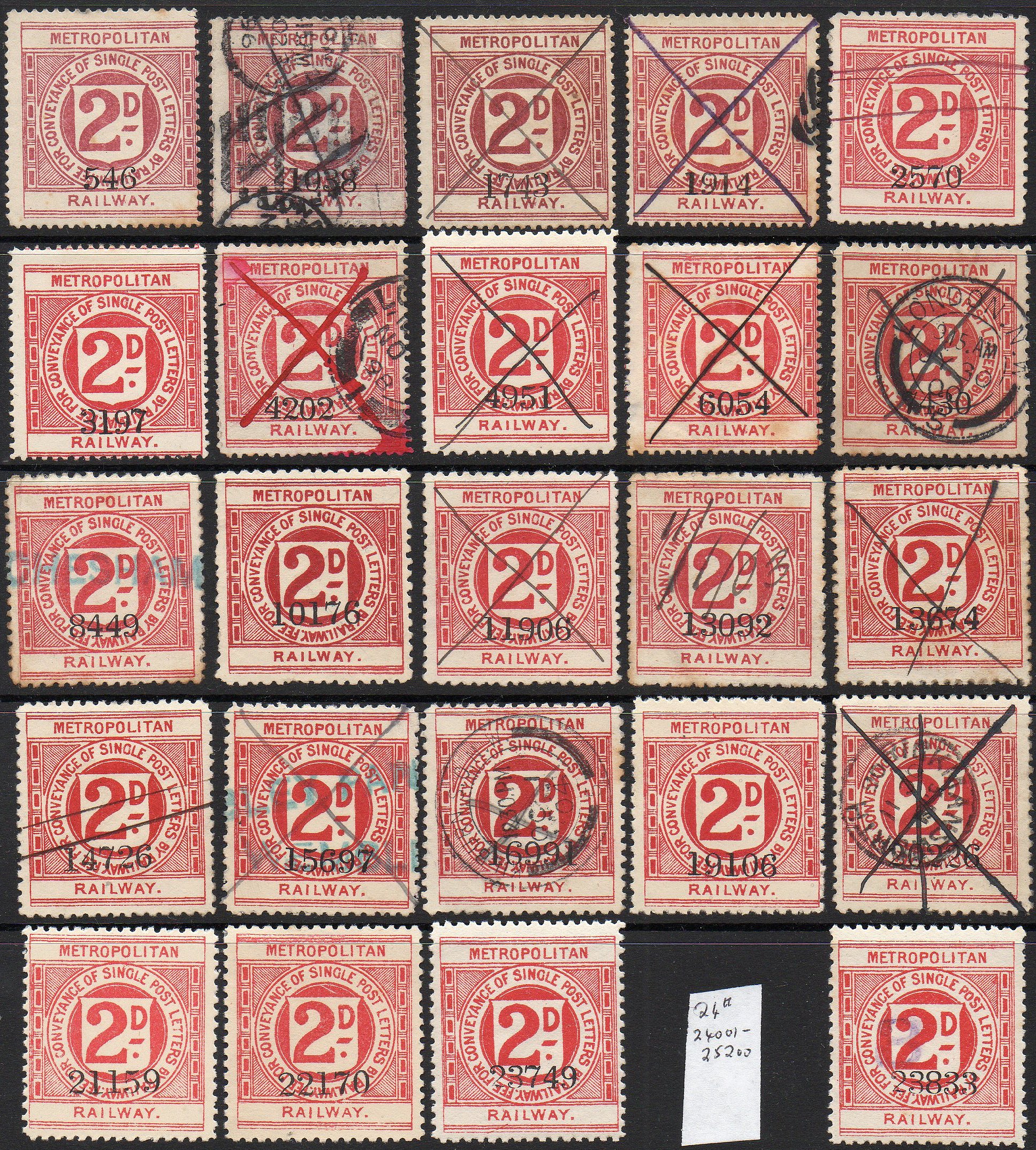 Railway Letter Stamps Metropolitan Railway