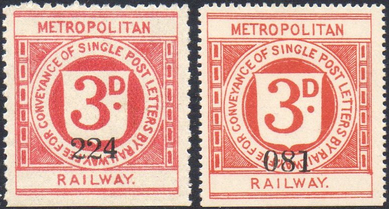 Railway Letter Stamps Metropolitan Railway