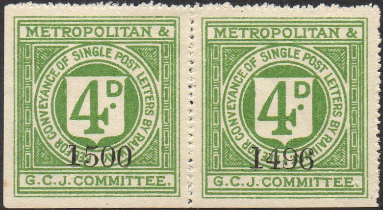 Railway Letter Stamps Metropolitan & Great Central Joint Committee