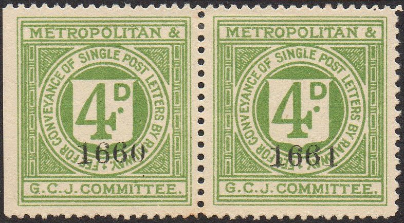 Railway Letter Stamps Metropolitan & Great Central Joint Committee