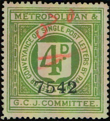 Railway Letter Stamps Metropolitan & Great Central Joint Committee