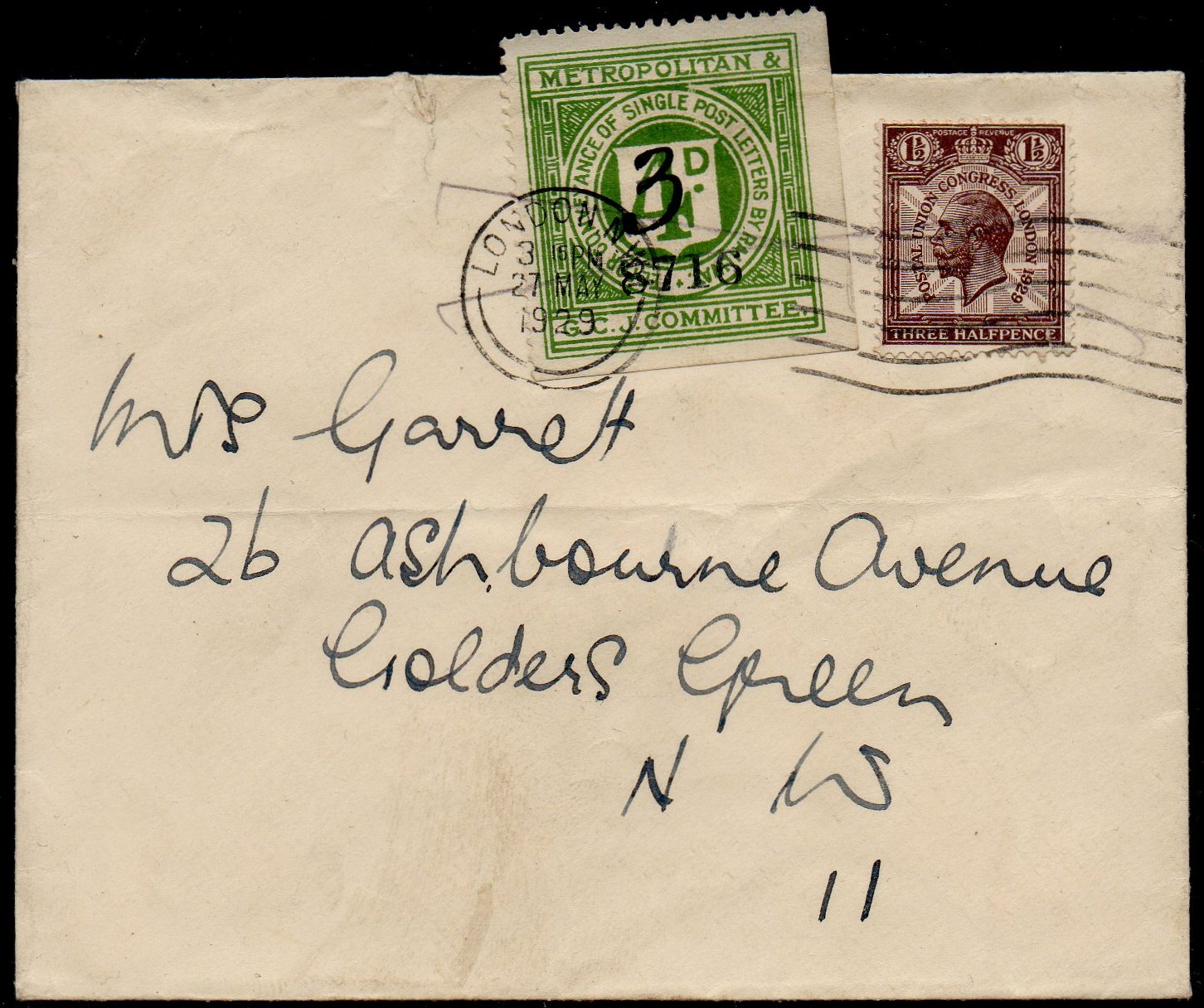 Railway Letter Stamps Metropolitan & Great Central Joint Committee
