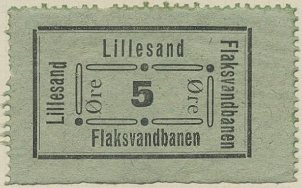 Frimerker stamps Norway LILLESAND-FLAKSVANDBANEN  Railway Parcel Stamps timbres-poste Briefmarken