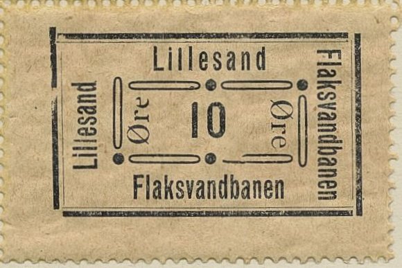 Frimerker stamps Norway LILLESAND-FLAKSVANDBANEN  Railway Parcel Stamps timbres-poste Briefmarken