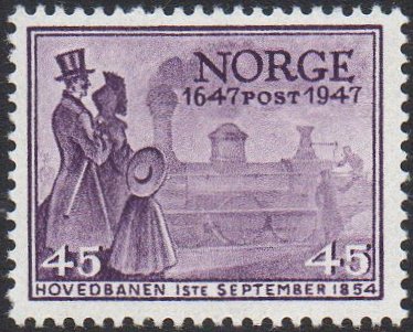 Frimerker stamps Norway Norsk Hovedjernbane Railway Post Office issue timbres-poste Briefmarken