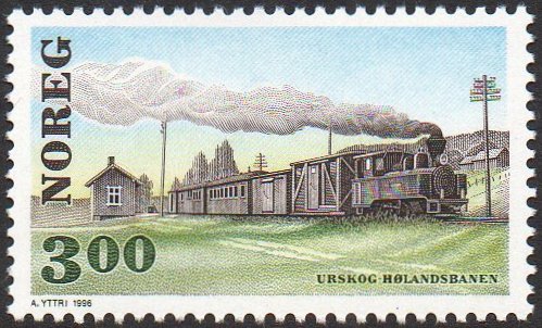 Frimerker stamps Norway Urskog-Hølandsbanen  Jernbane Railway Norwegian Post Office Stamp timbres-poste Briefmarken