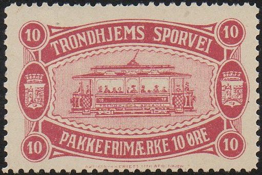 Frimerker stamps Trondhjems Sporvei Norwegian Tramway Parcel Stamps timbres-poste Briefmarken
