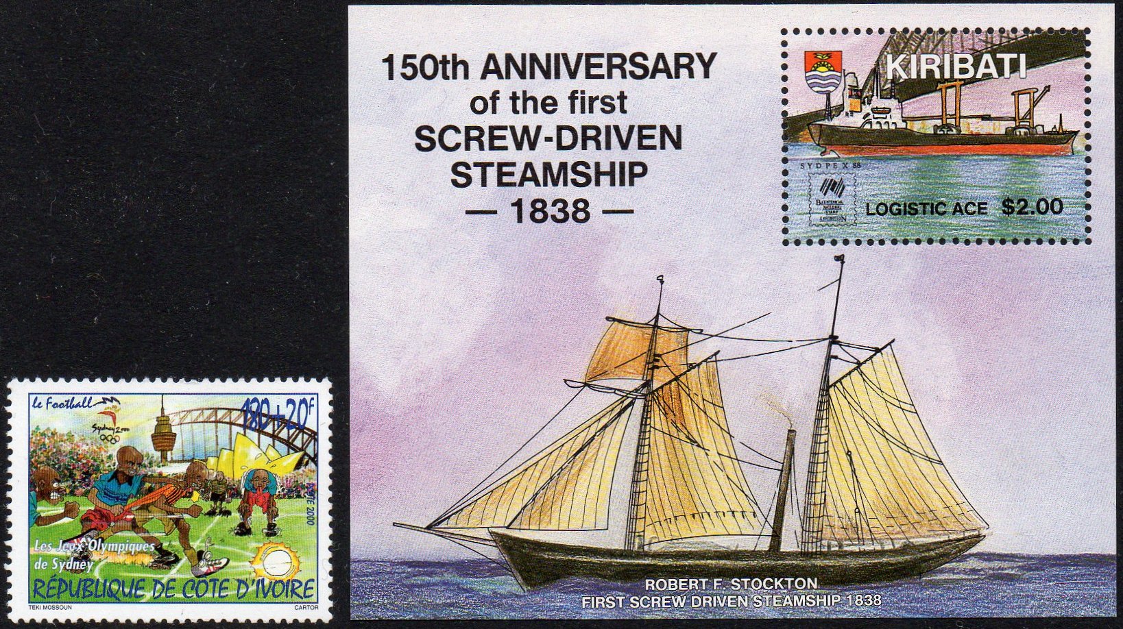 Kiribati stamps Sydney Harbour Bridge Ivory Coast Cote d'Ivoire Sydney Olympics
