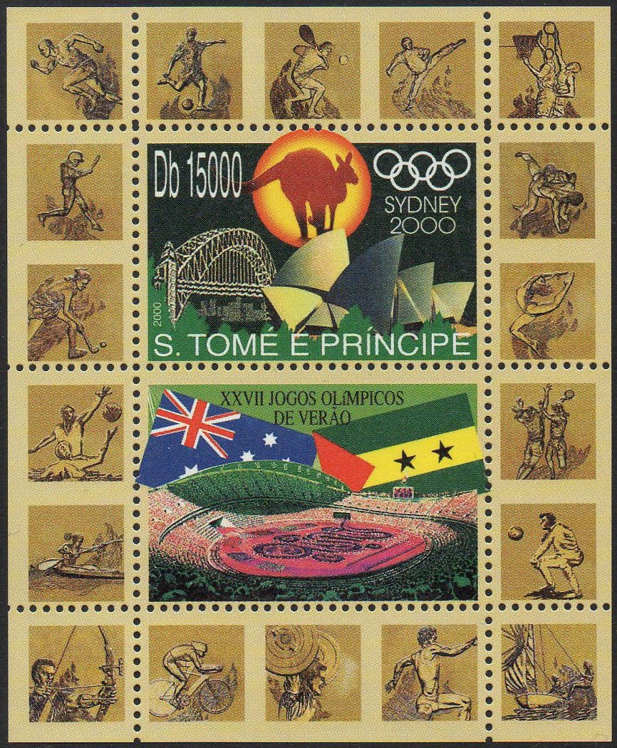 Sydney Harbour Bridge Sao Tome St Thomas & Prince stamps 2000 Olympics Sydney