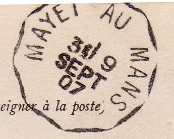 Courrier-Convoyeur-Ligne Mayet au Mans Type 2 1907