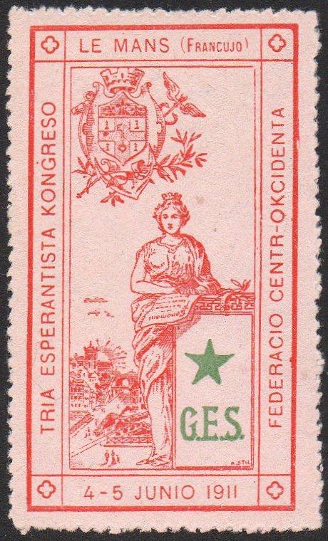 Le Mans : Le Pont-en-X : Poster Stamps Esperanto Congress 1911