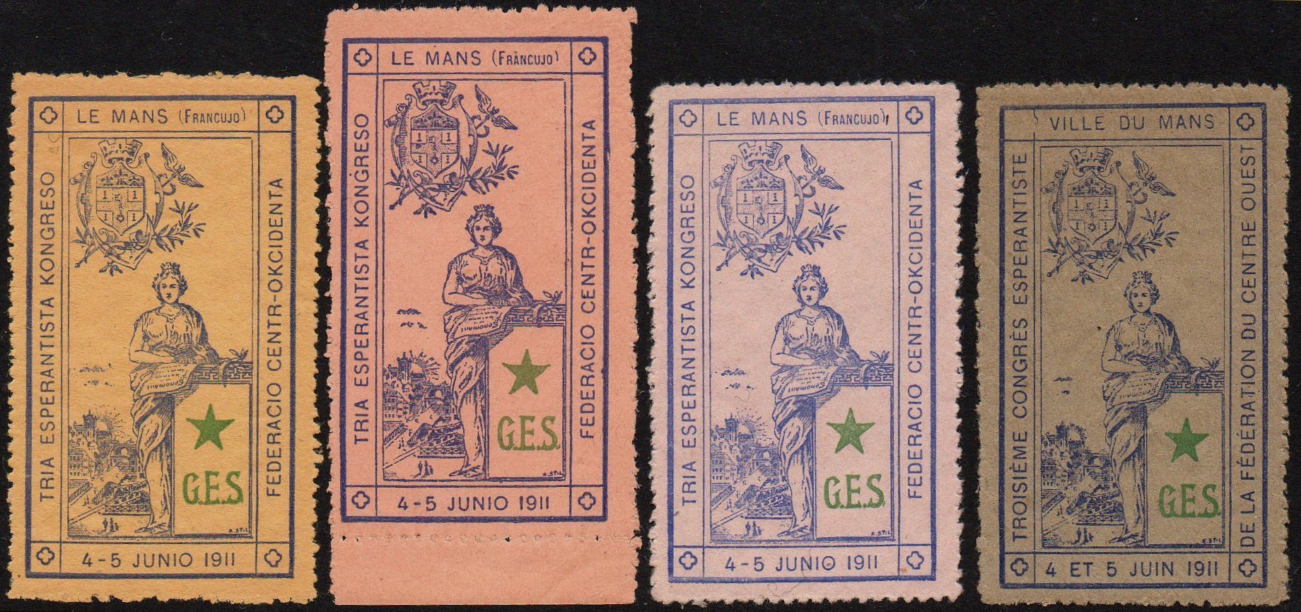 Le Mans : Le Mans : Le Pont-en-X : Vignette Reklamemarke Cinderella Esperanto