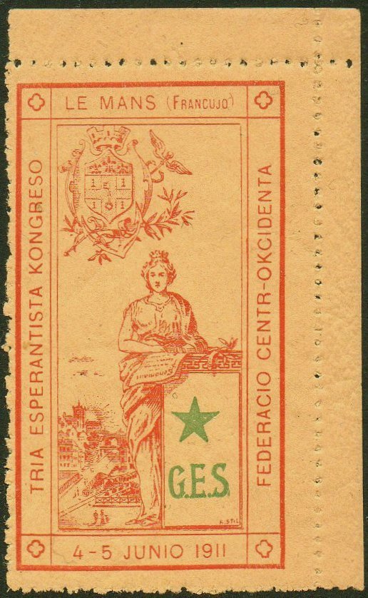 Le Mans : Le Pont-en-X : Poster Stamps Esperanto Congress 1911