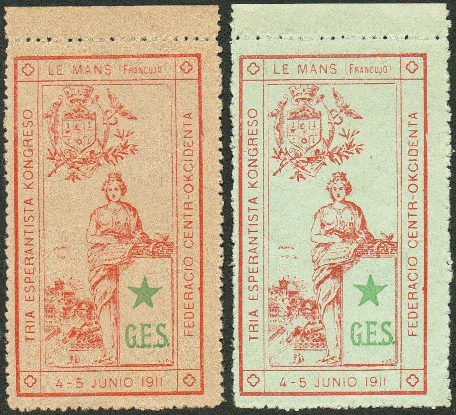 Le Mans : Le Pont-en-X : Poster Stamps Esperanto Congress 1911