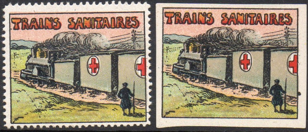 Philatelie France : WWI : Train Sanitaires / Croix Rouge : Hospital Train - Steam Locomotive 
